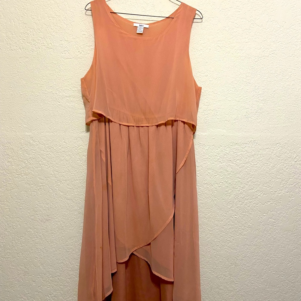 Peach Chiffon Hi-Lo Dress